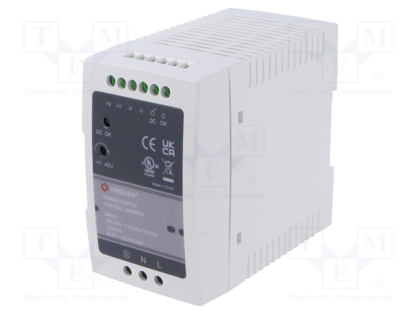 YINGJIAO YSD100L-100-24 DIN-kiskoon asennettava kytkentävirtalähde 96W 24VDC 4A