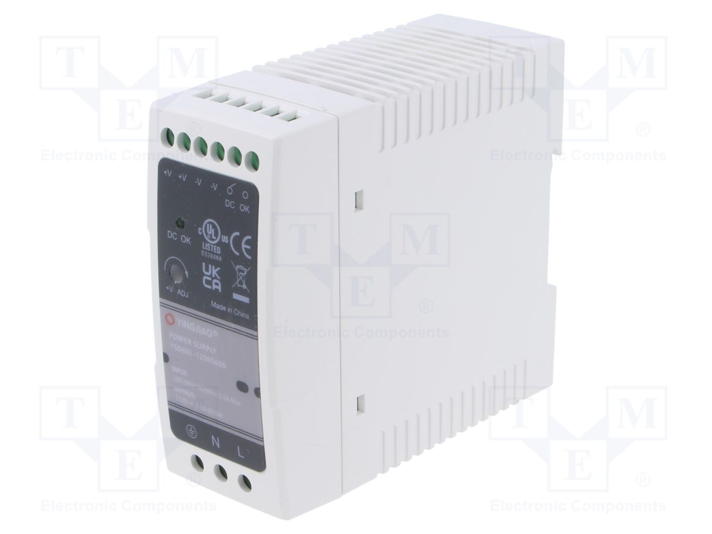 YINGJIAO YSD60L-60-12 DIN-kiskoon asennettava kytkentävirtalähde 60W 12VDC