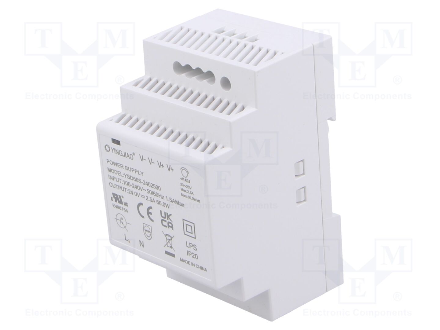 YINGJIAO YSD60S-60-24 DIN-kiskoon asennettava kytkentävirtalähde 60W 24VDC