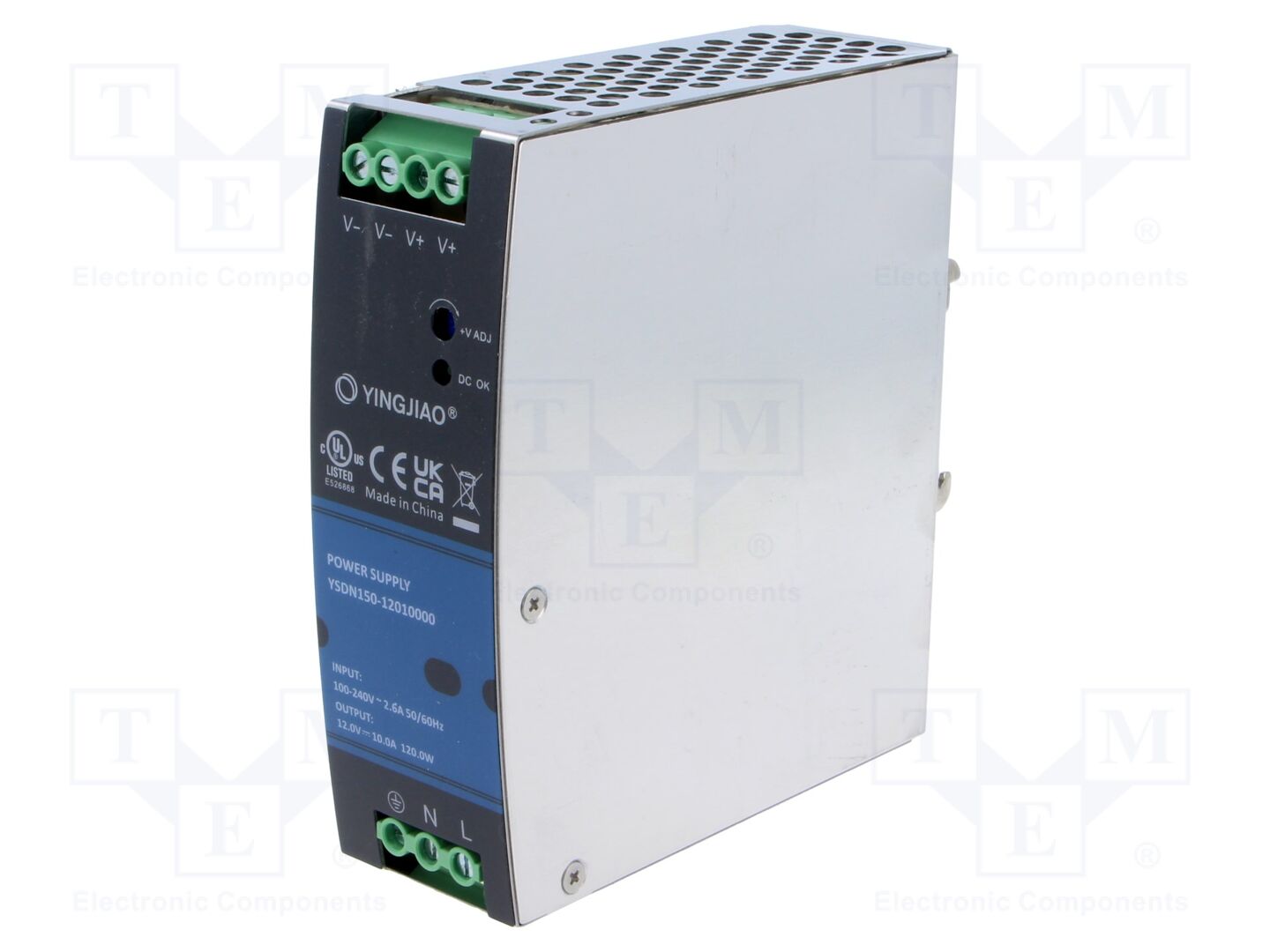 YINGJIAO YSDN150-12010000 DIN-kiskoon asennettava kytkentäsähkönsyöttö 120W 12VDC 10A