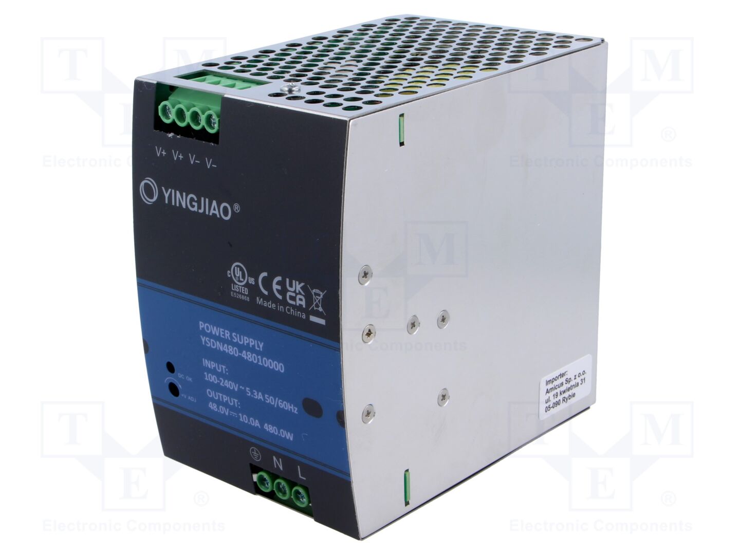 YINGJIAO YSDN480-48010000 DIN-kiskoon asennettava kytkentävirtalähde 480W 48VDC 10A