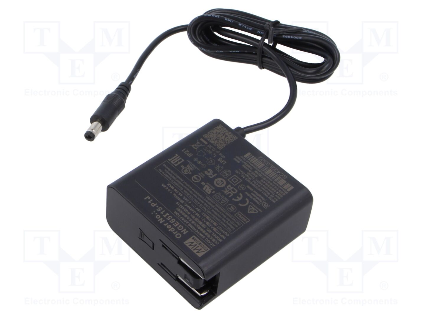 MEAN WELL NGE65I15-P1J Kytkinteholaite 65W pistokkeella