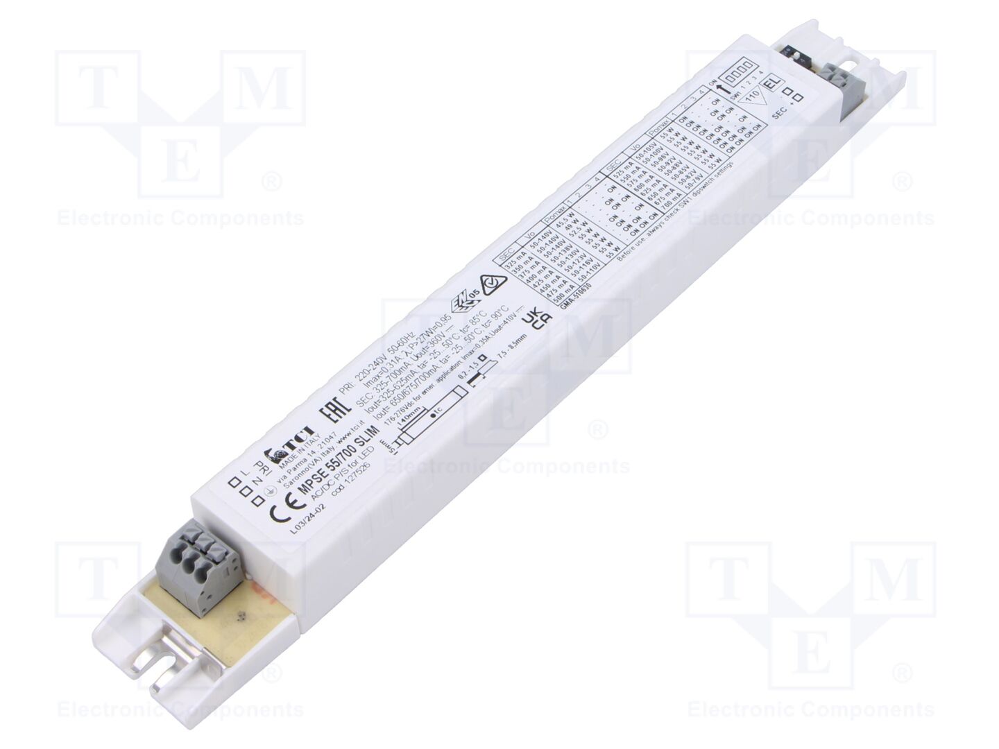 TCI MPSE 55/700 SLIM LED-virtalähde 50-140VDC 325-700mA