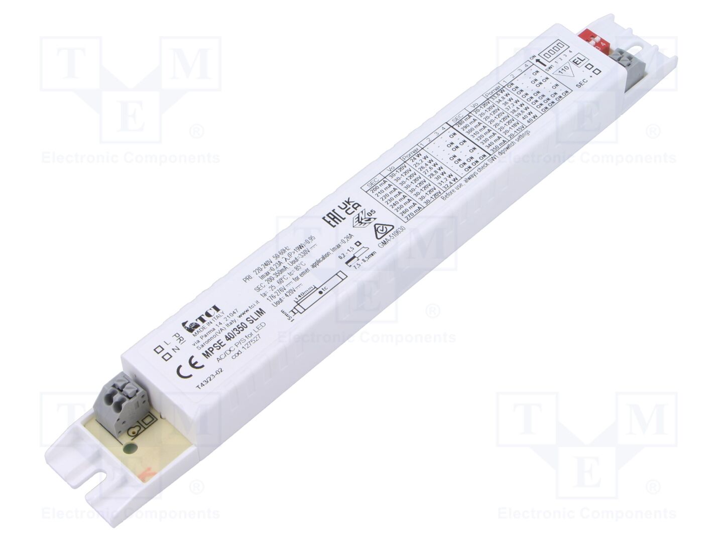 TCI MPSE 40/350 SLIM LED-virtalähde 20-120VDC 200-350mA