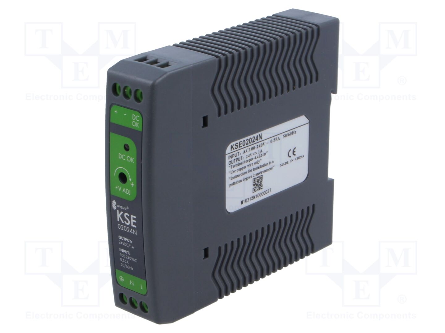 BREVE TUFVASSONS 17000-1012 DIN-kiskoon asennettava kytkentävirtalähde 24W 24VDC 1A