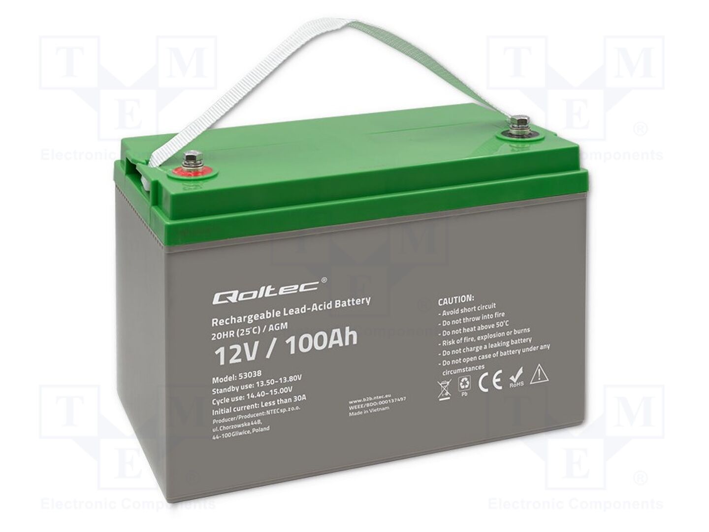QOLTEC ACCU-HP100-12/Q Lyijyakku 12V 100Ah