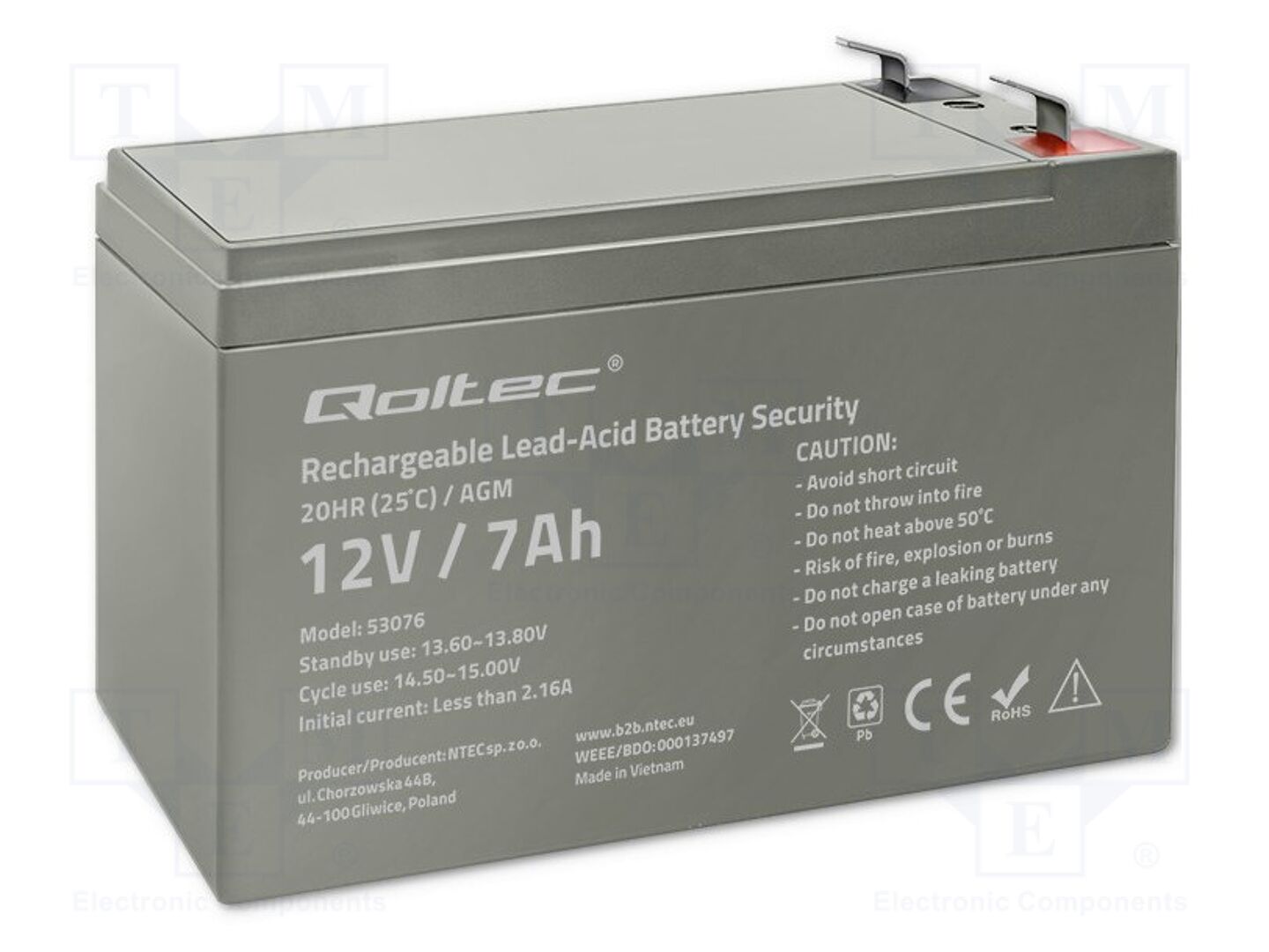 QOLTEC ACCU-HP7-12S/Q Akkukenno 12V 7Ah