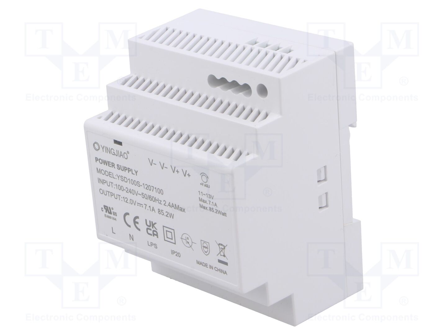 YINGJIAO YSD100S-100-12 DIN-kiskoon asennettava kytkentävirtalähde 12VDC 7,1A