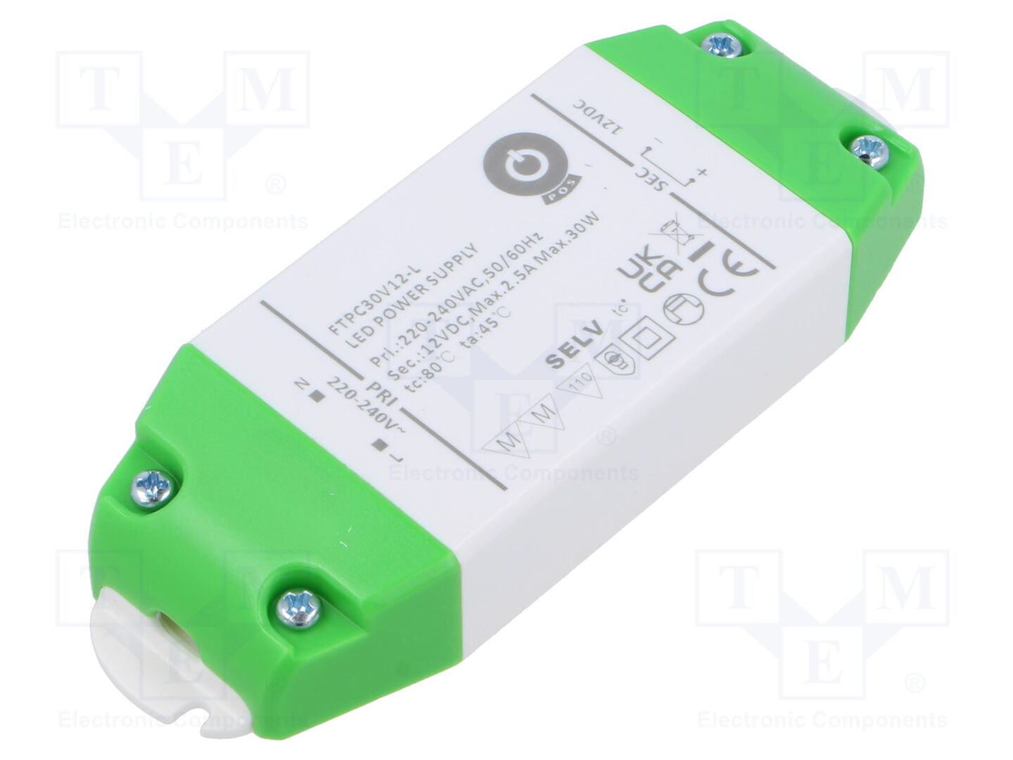 POS FTPC30V12-L LED-virtalähde 30W 12VDC 2.5A