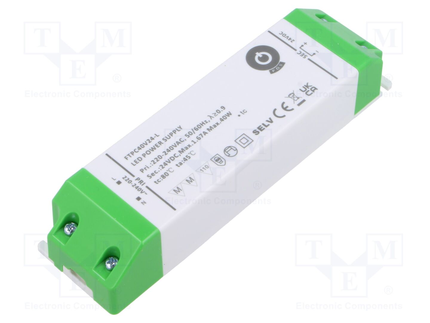 POS FTPC40V24-L LED-virtalähde 40W 24VDC 1.67A