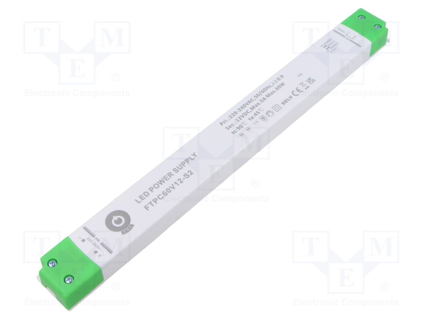 POS FTPC60V12-S2 LED-virtalähde 60W 12VDC 5A