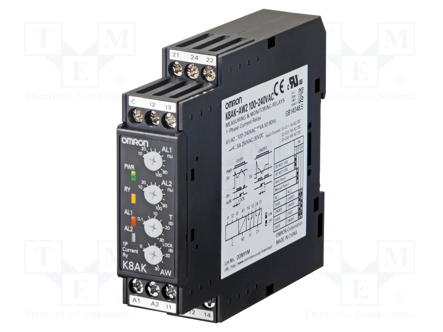 OMRON K8AK-AW1-24 Valvontarele 24VAC/DC