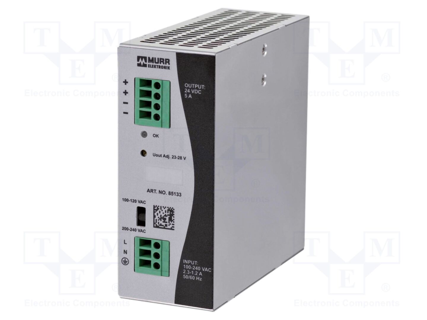 MURRELEKTRONIK 85133 DIN-kiskoon asennettava kytkentäsähköinen virtalähde 120W 24VDC