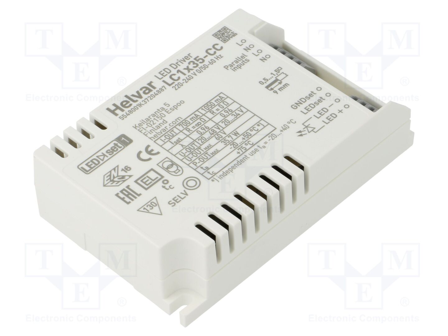 HELVAR LC 1X35-CC LED-virtalähde 35W 20-48VDC 700mA-1.05A
