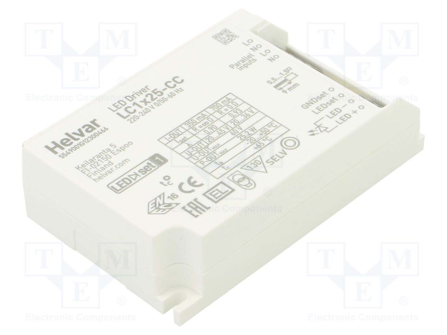 HELVAR LC 1X25-CC LED-virtalähde 25W 350-700mA