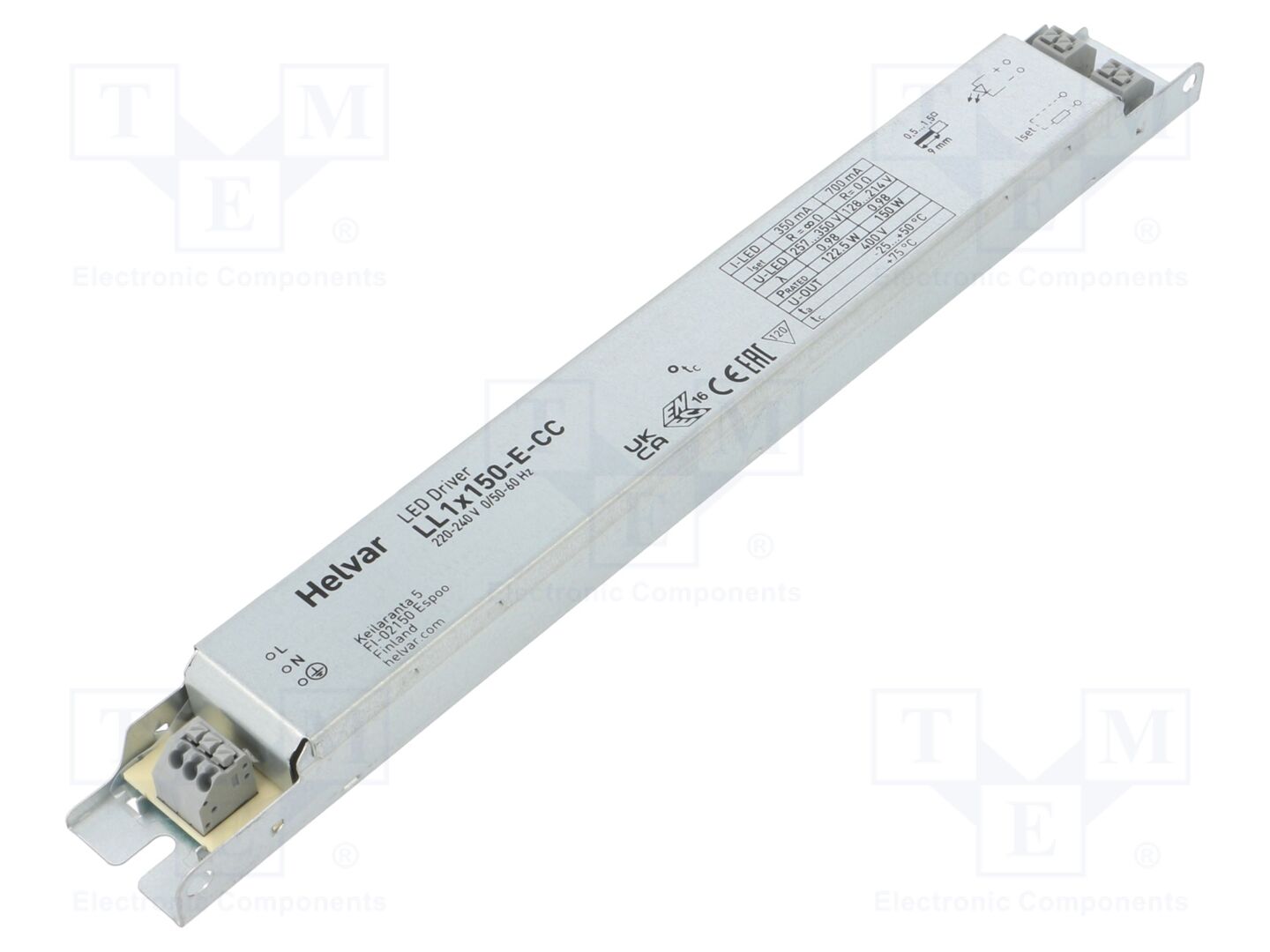 HELVAR LL 1X150-E-CC LED-virtalähde 150W 128-350VDC 350-700mA IP20