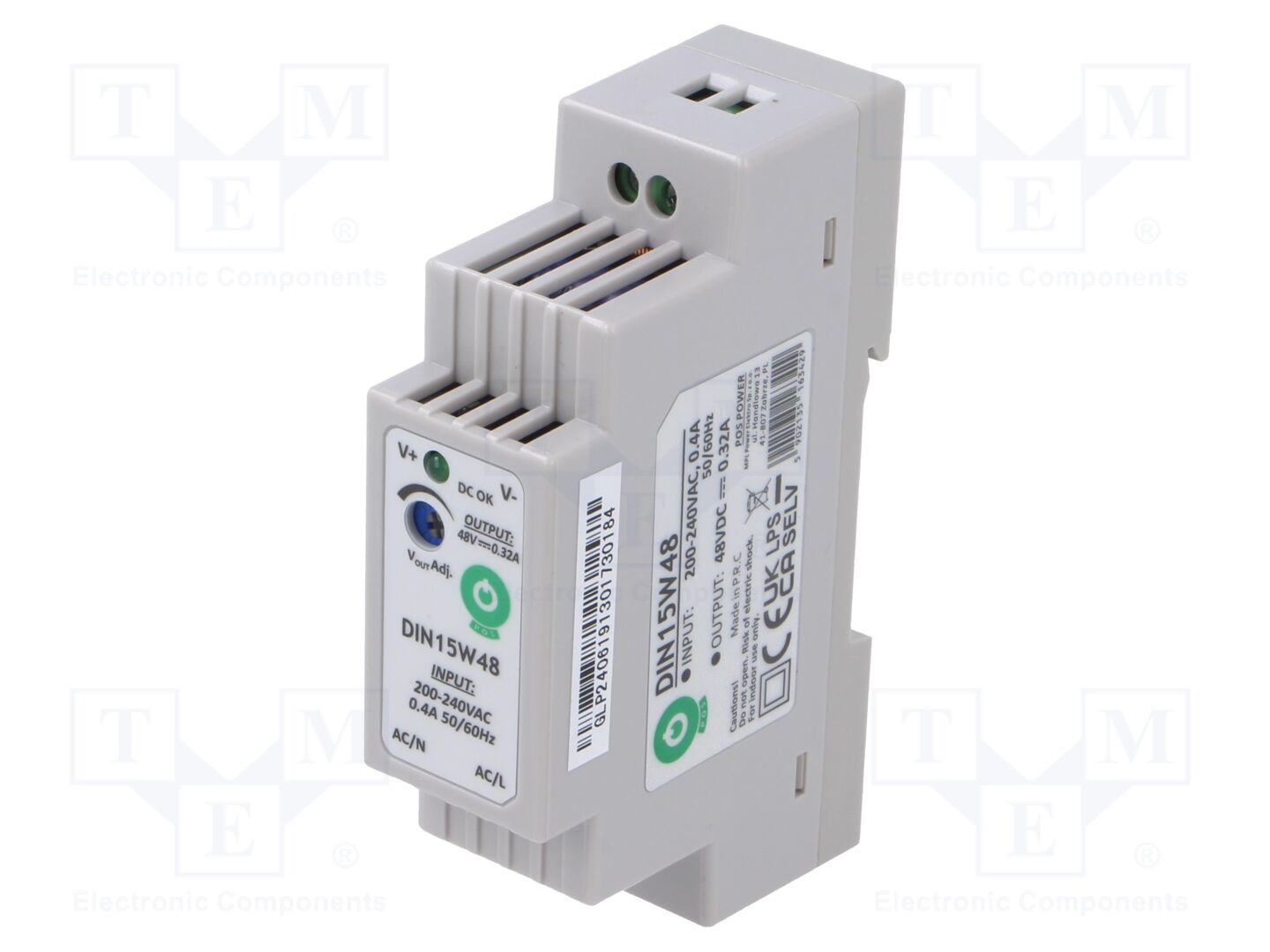 POS POS-DIN15W48 Kytkinteholaite DIN-kiskoon 15W 48VDC