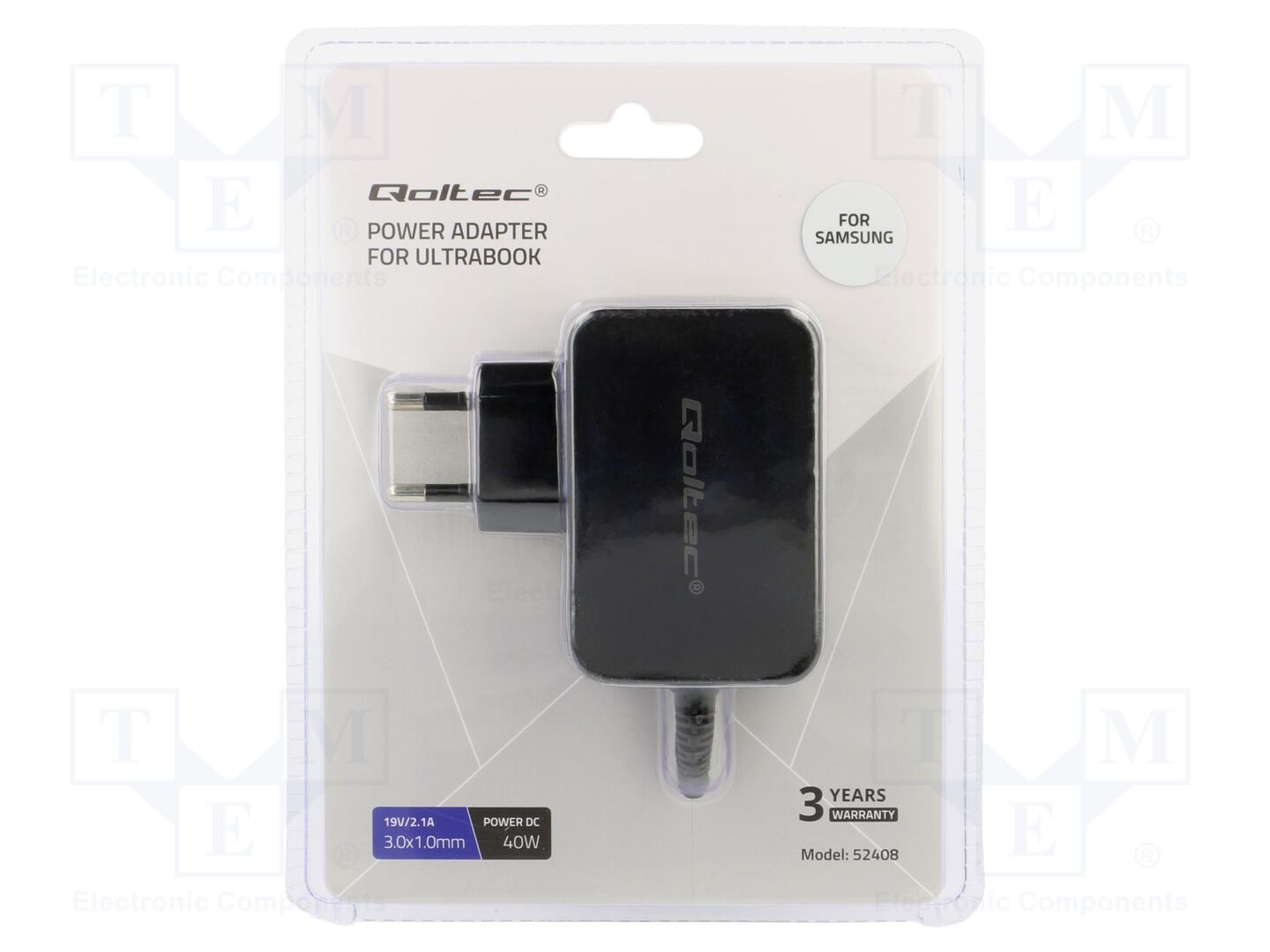 QOLTEC 52408 Kannettavan tietokoneen verkkolaite 19VDC 2.1A 40W