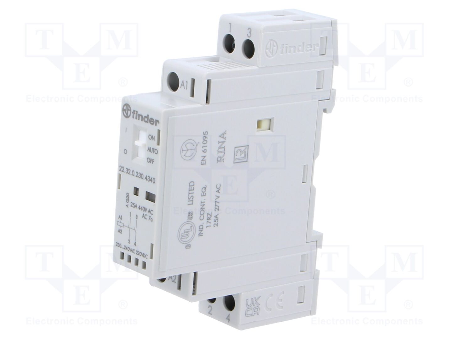 FINDER 22.32.0.230.4340 Modulaarinen asennuskontaktori 25A