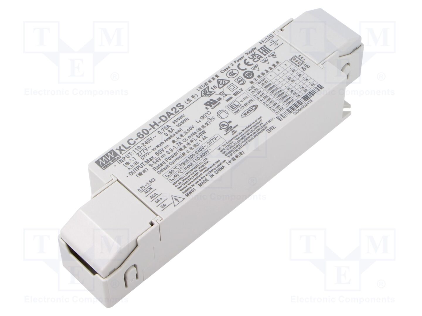 MEAN WELL XLC-60-H-DA2S LED-verkkolaite DALI 2 60W 9-54VDC
