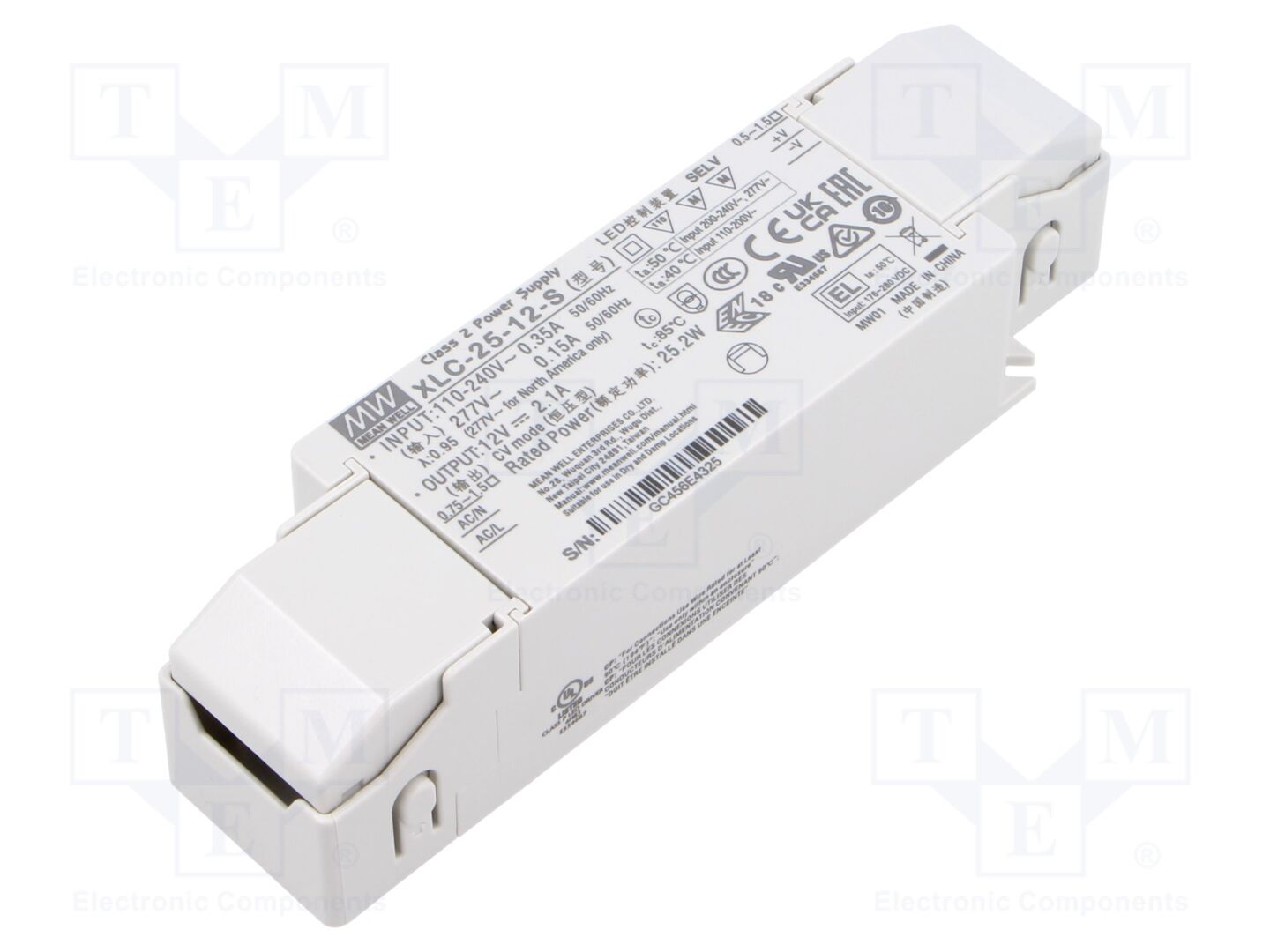 MEAN WELL XLC-25-12-S LED-verkkolaite 25W 12VDC