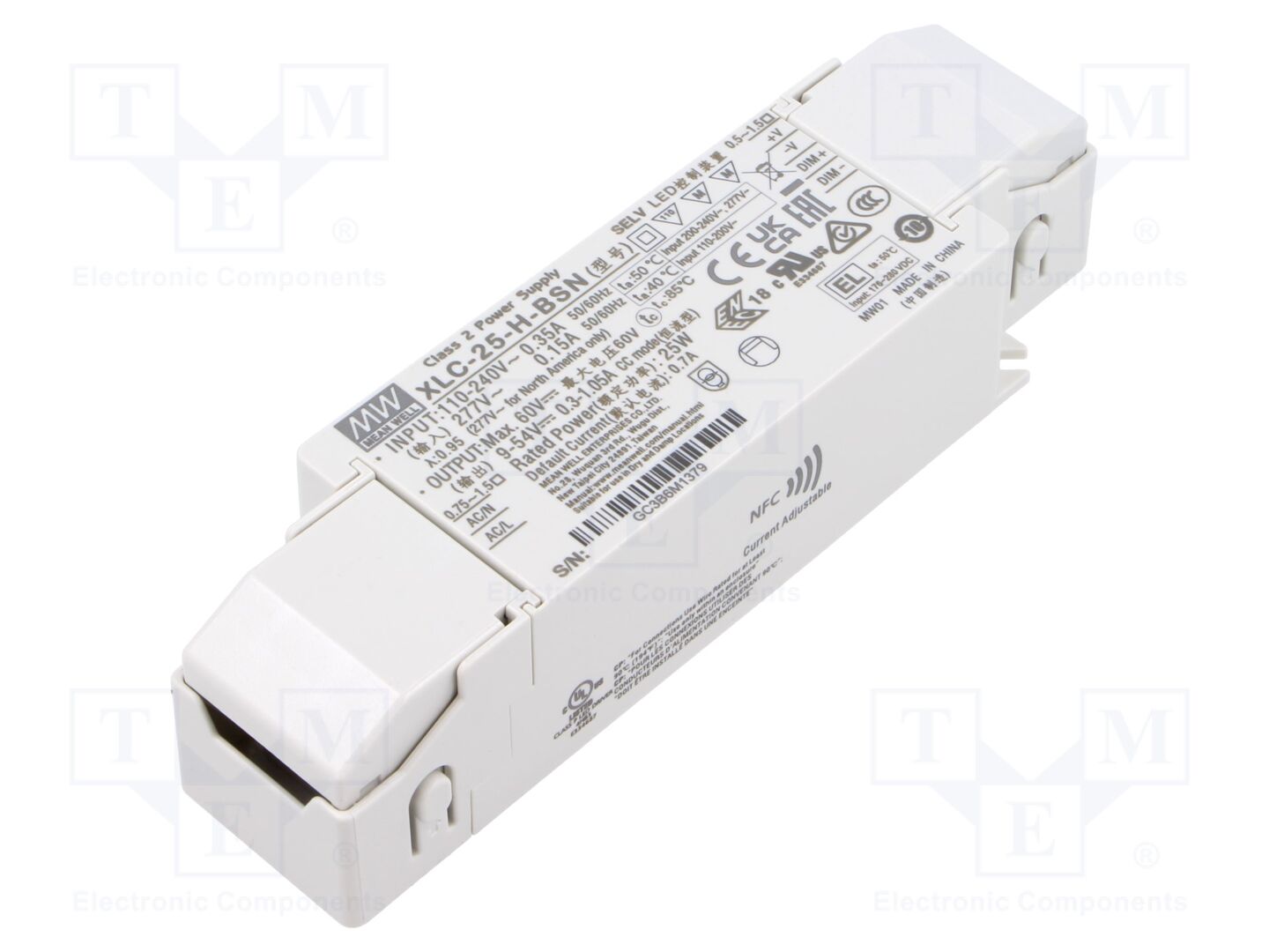 MEAN WELL XLC-25-H-BSN LED-virtalähde 25W 9-54VDC