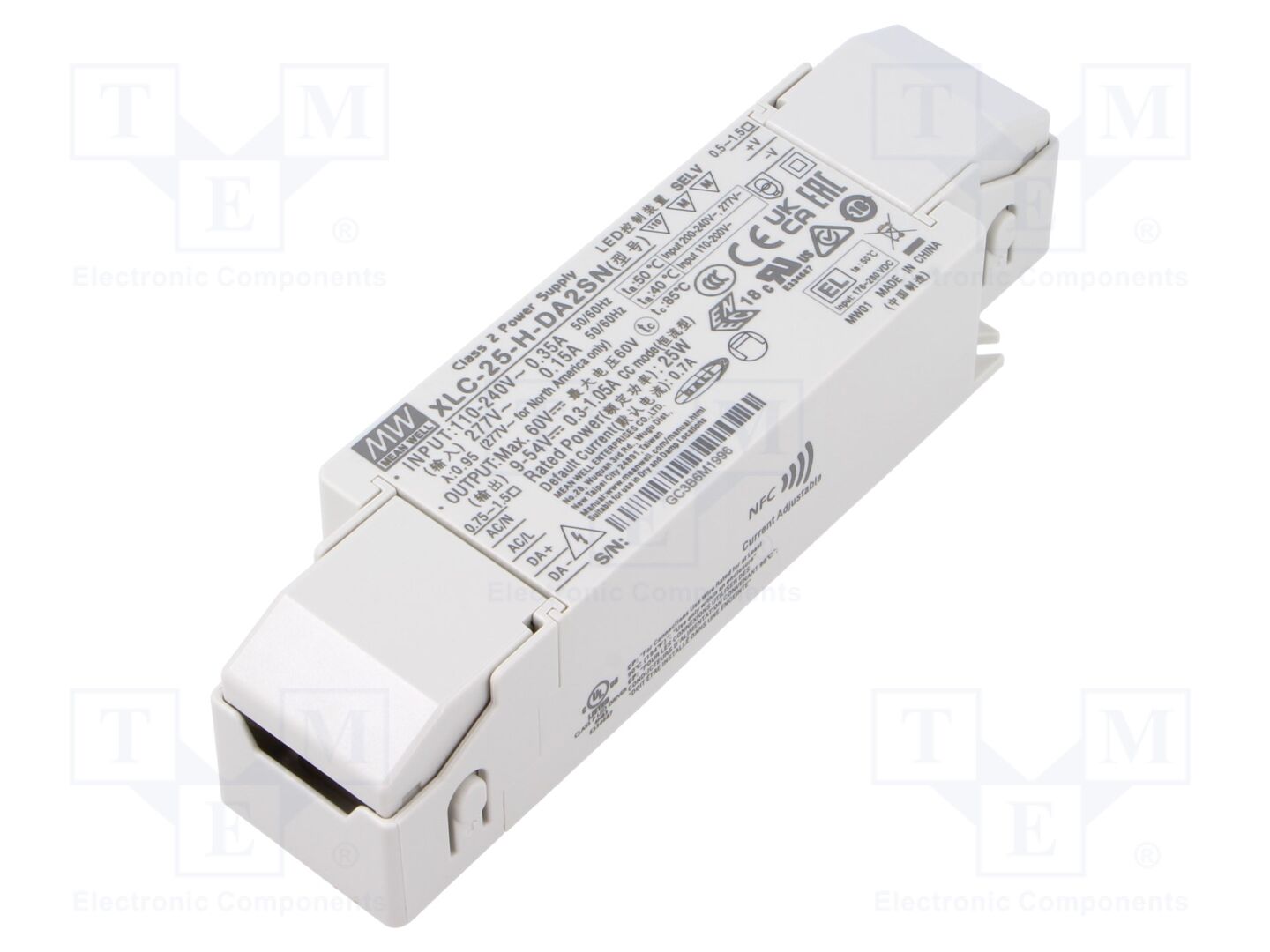 MEAN WELL XLC-25-H-DA2SN LED-verkkolaite DALI 2 25W 9-54VDC
