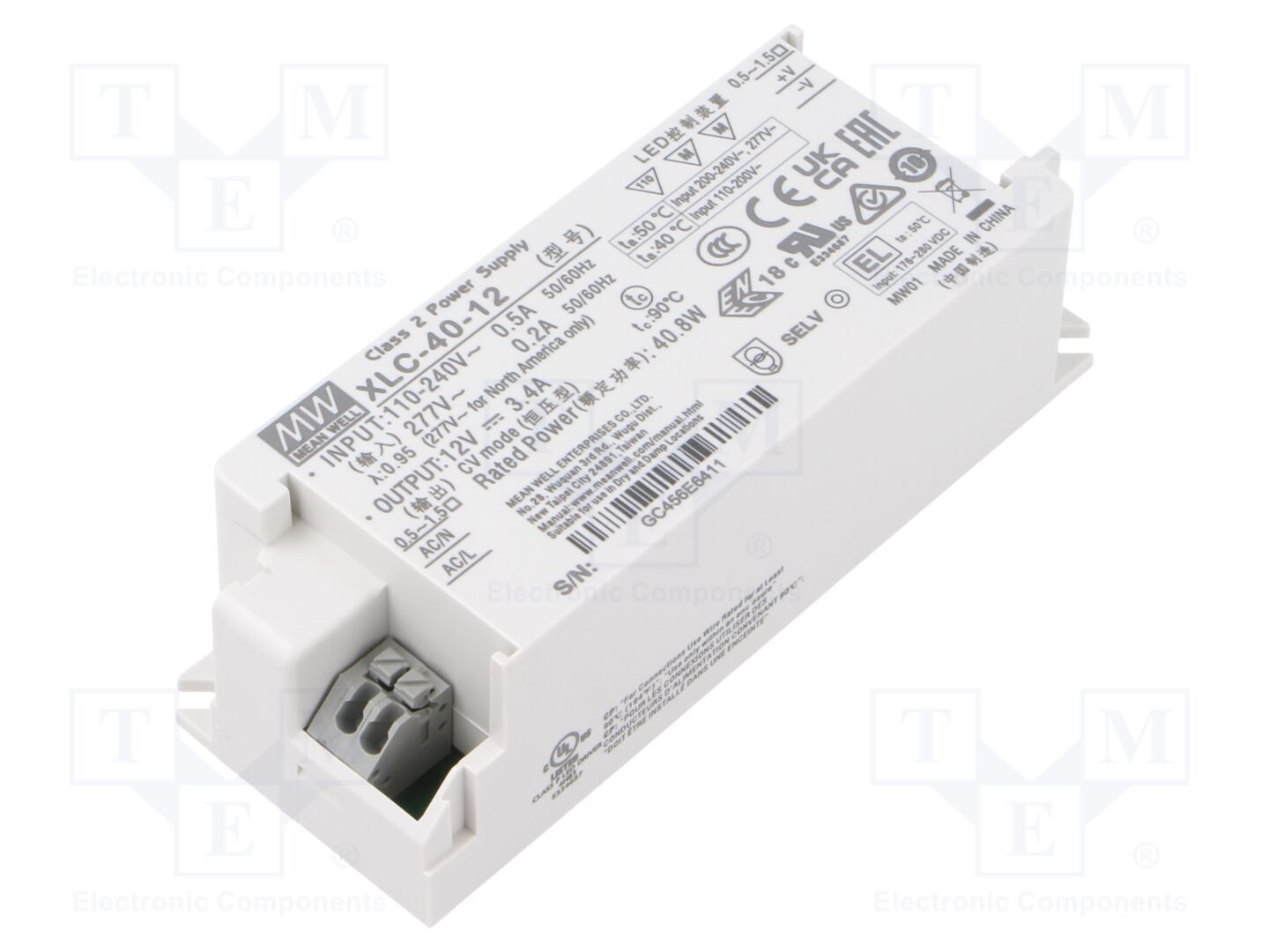 MEAN WELL XLC-40-12 LED-virtalähde 40W 12VDC