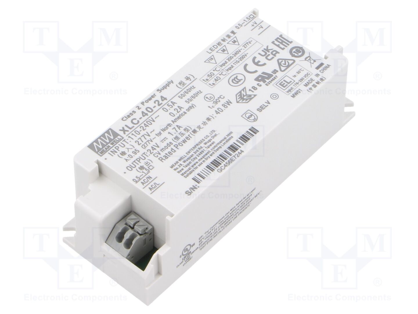 MEAN WELL XLC-40-24 LED-teholähde 40W, 24VDC