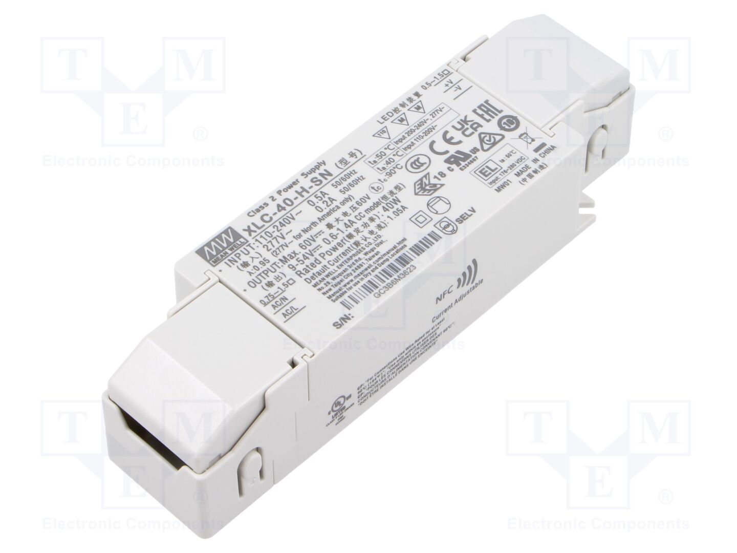 MEAN WELL XLC-40-H-SN LED-verkkolaite 40W 9-54VDC 600mA-1.4A