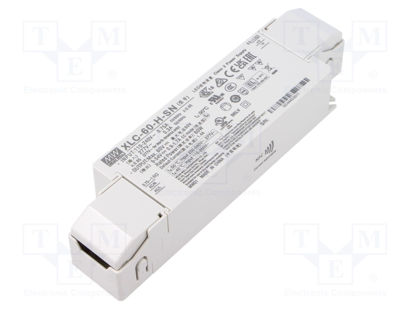 MEAN WELL XLC-60-H-SN LED-verkkolaite 60W 9-54VDC 900mA-1.7A