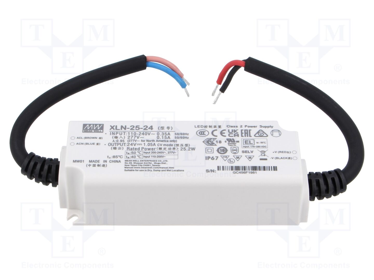 MEAN WELL XLN-25-24 LED-teholähde 25W