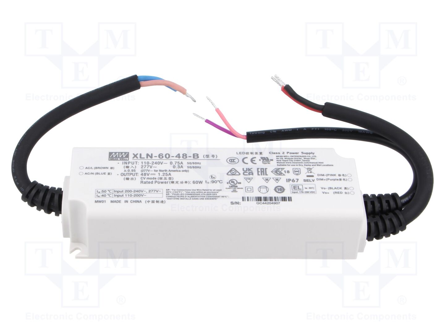MEAN WELL XLN-60-48-B LED-virtalähde 60W 48VDC
