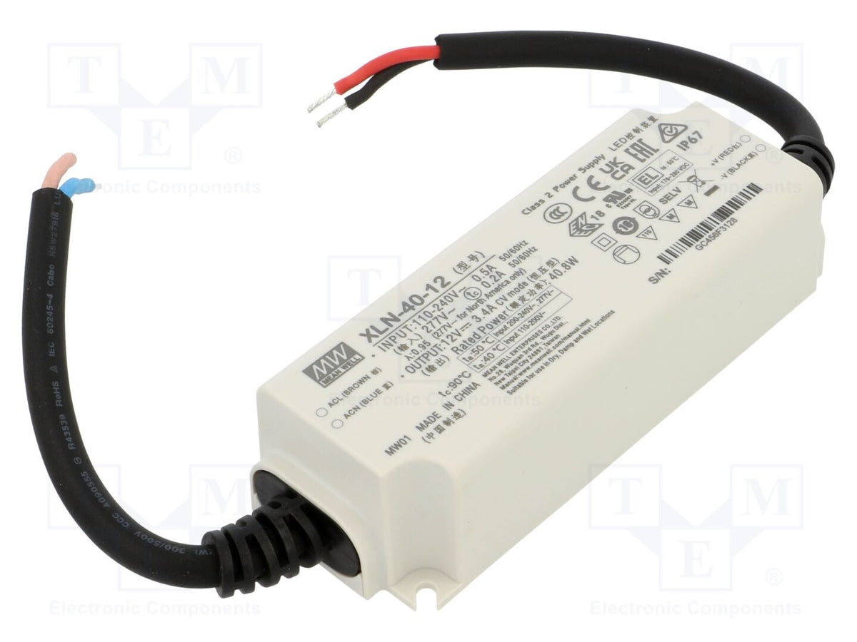 MEAN WELL XLN-40-12 LED-verkkolaite 40W 12VDC