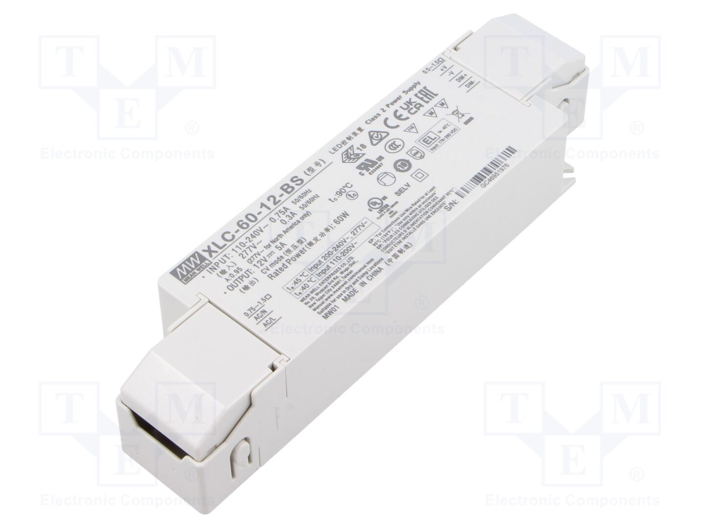 MEAN WELL XLC-60-12-BS LED-verkkolaite 60W 12VDC