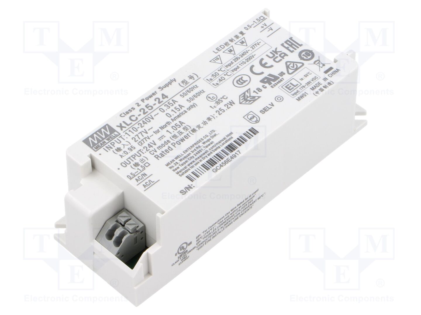 MEAN WELL XLC-25-24 LED-verkkolaite 25W 24VDC