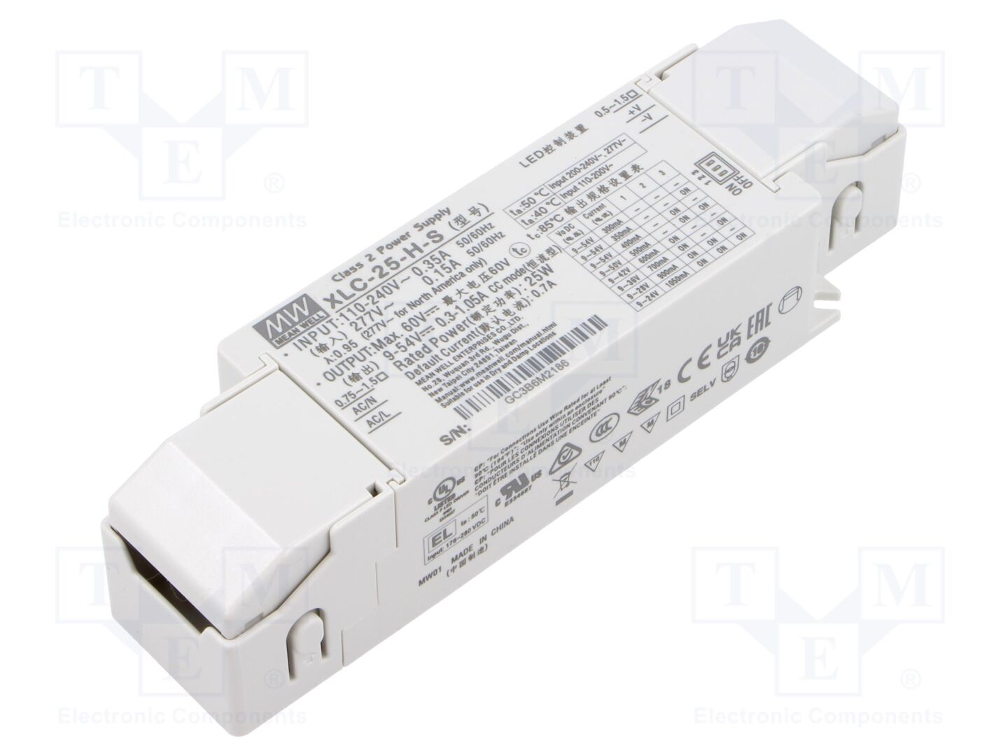 MEAN WELL XLC-25-H-S LED-verkkolaite 25W 9-54VDC