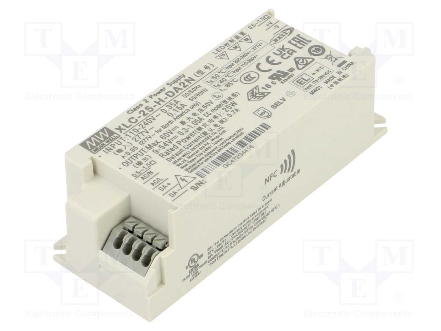 MEAN WELL XLC-25-H-DA2N LED-verkkolaite DALI 2 25W 9-54VDC