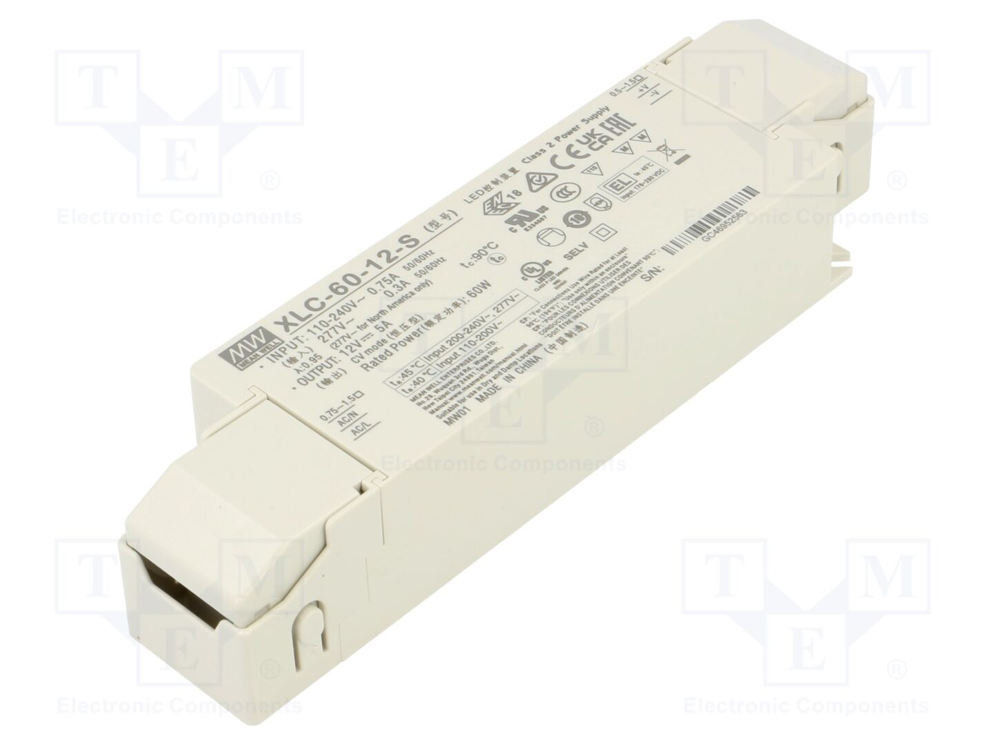 MEAN WELL XLC-60-12-S LED-virtalähde 60W 12VDC