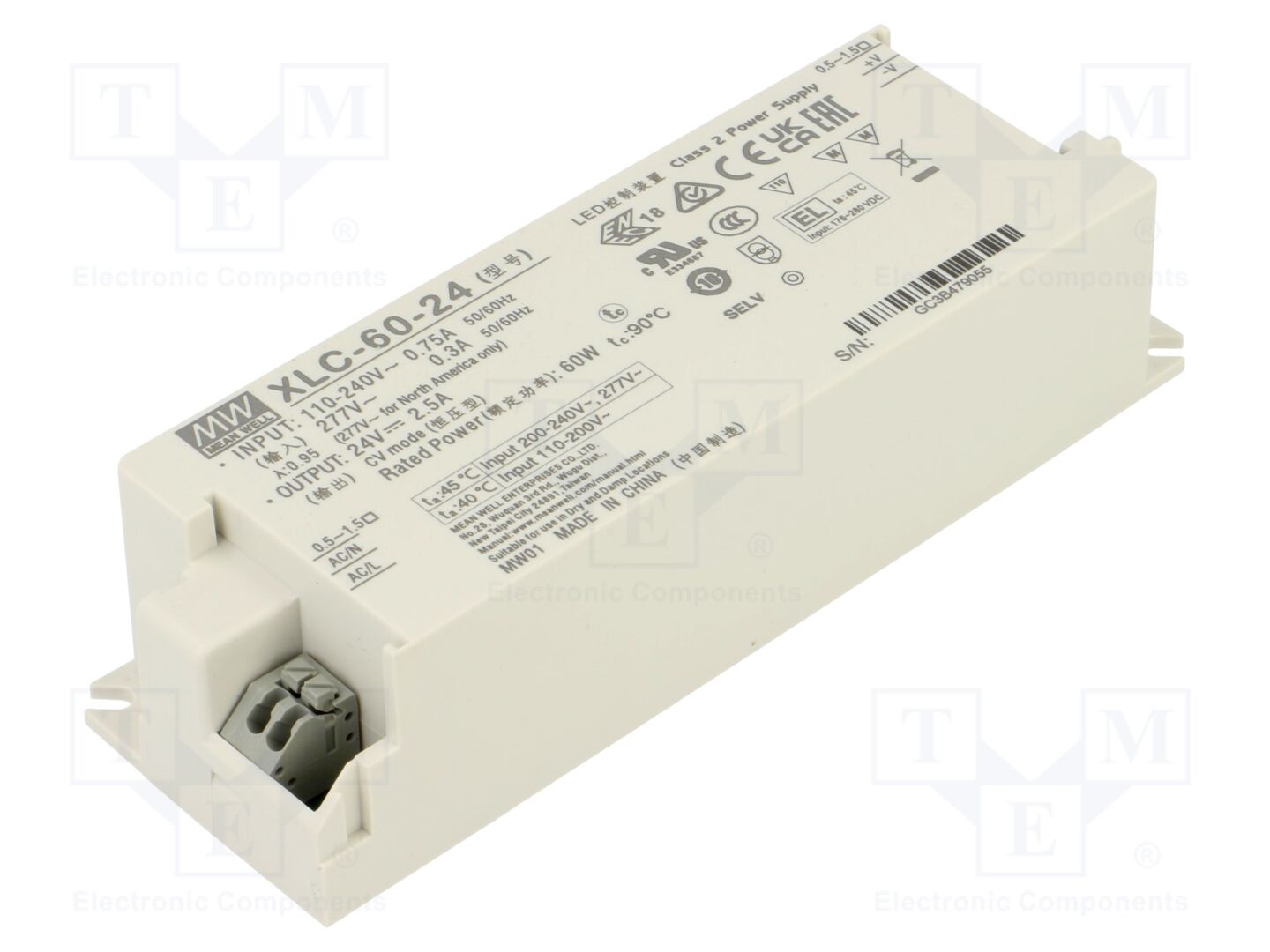 MEAN WELL XLC-60-24 LED-virtalähde 60W