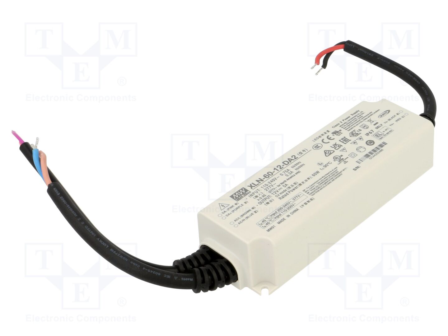 MEAN WELL XLN-60-12-DA2 LED-verkkolaite 60W 12VDC DALI 2