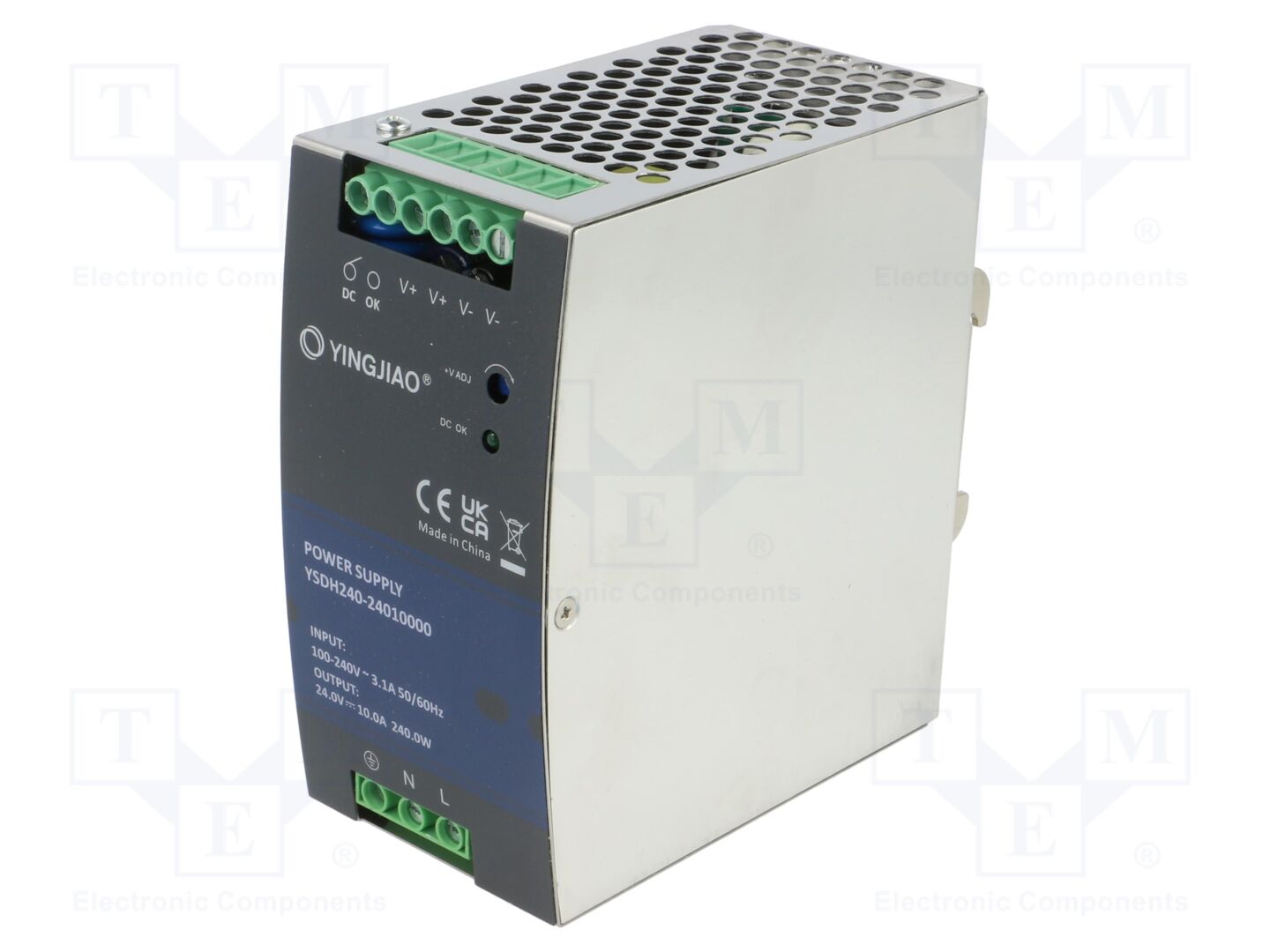 YINGJIAO YSDH240-240-24 DIN-kiskoon kiinnitettävä kytkentävirtalähde 240W 24VDC