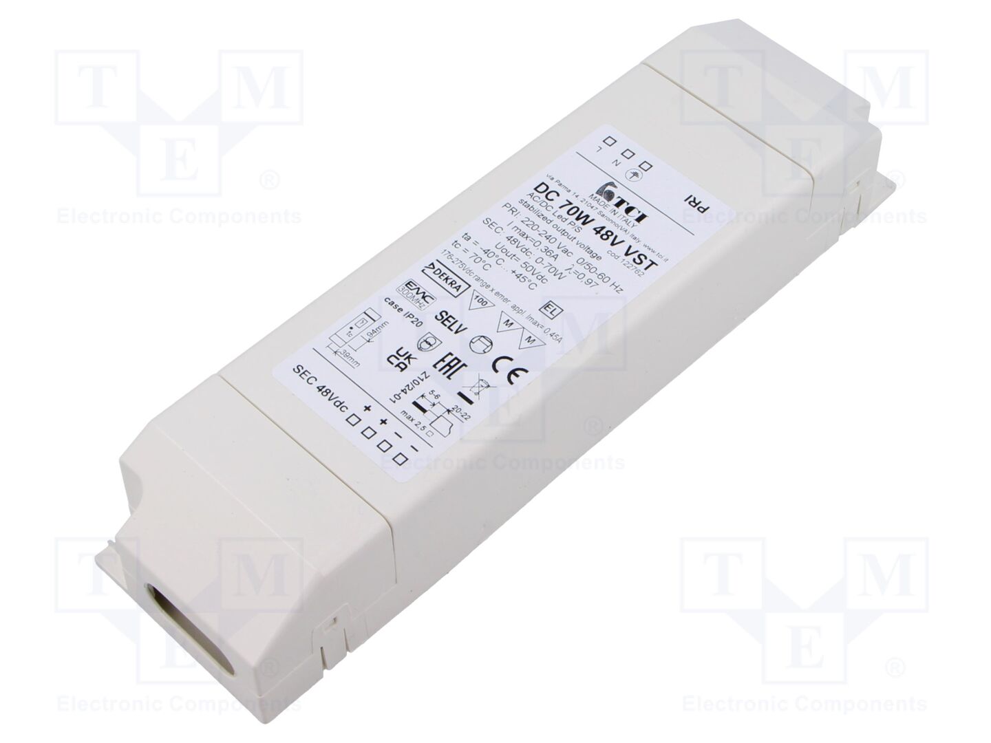 TCI DC 70W 48V VST Kytkentäsähkönsyöttö LED-sovelluksiin 48VDC 1.45A