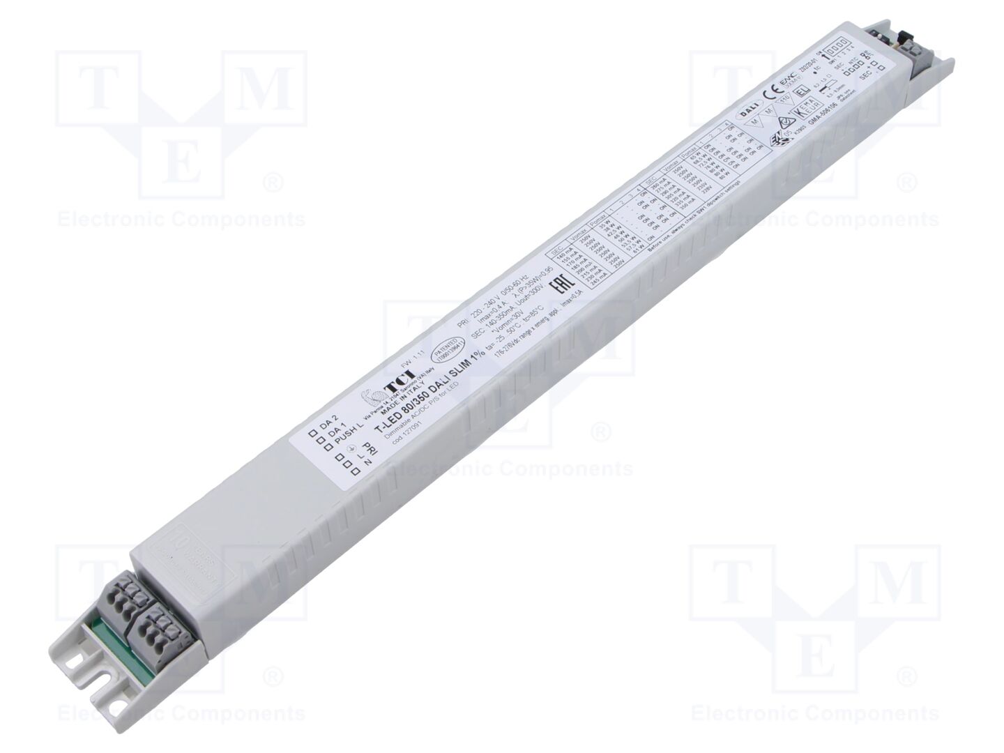 TCI T-LED 80/350 DALI SLIM 1% LED-virtalähde 30-250VDC 140-350mA