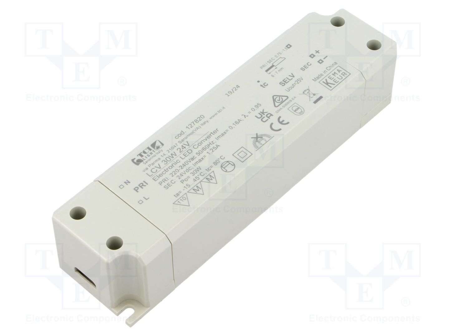 TCI LCV 30W 24V LED-verkkolaite 24VDC 1.25A 220-240VAC