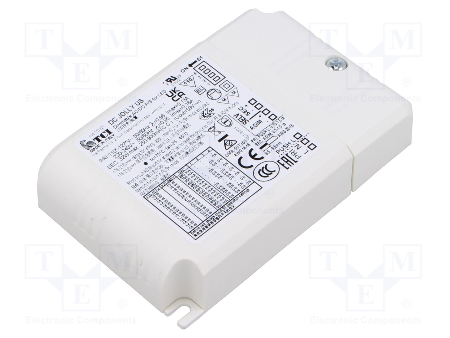 TCI DC JOLLY US 151421 LED-virtalähde 2-53VDC 250-900mA IP20