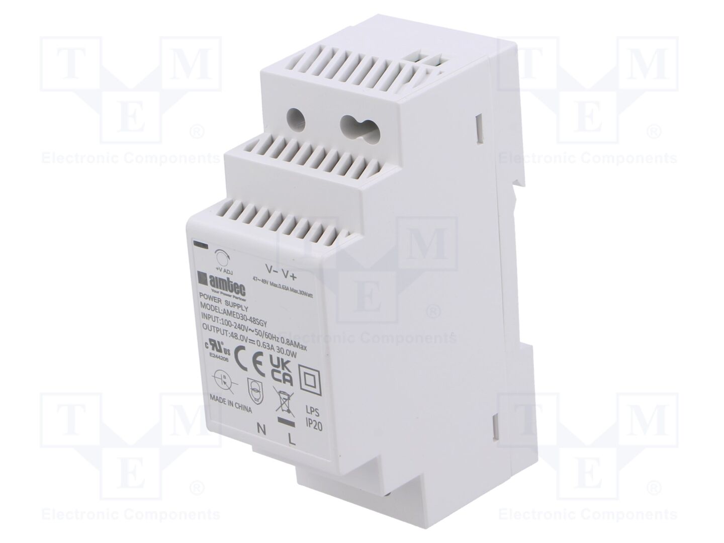 AIMTEC AMED30-48SGY DIN-kiskoon asennettava kytkentävirtalähde 30W 48VDC