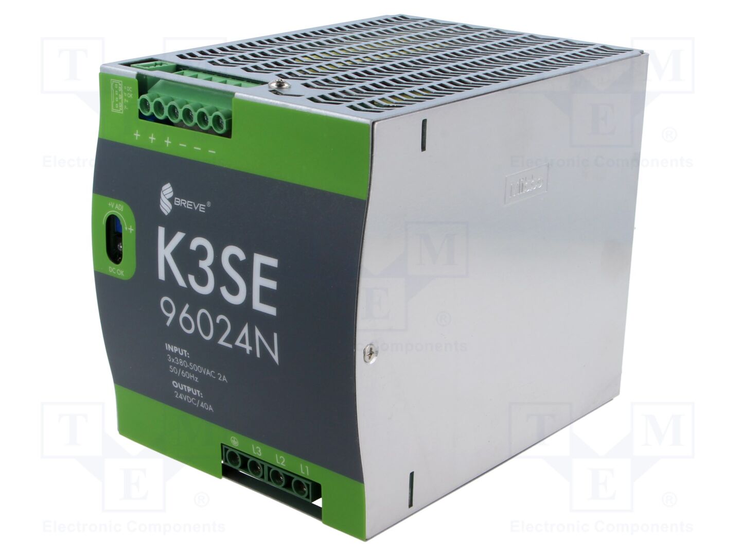 BREVE TUFVASSONS K3SE-96024 DIN-kiskoon asennettava kytkentävirtalähde 960W 24VDC 40A