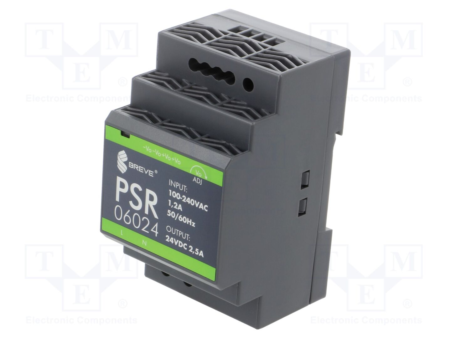 BREVE TUFVASSONS PSR-06024 DIN-kiskoon asennettava kytkentävirtalähde 60W 24VDC