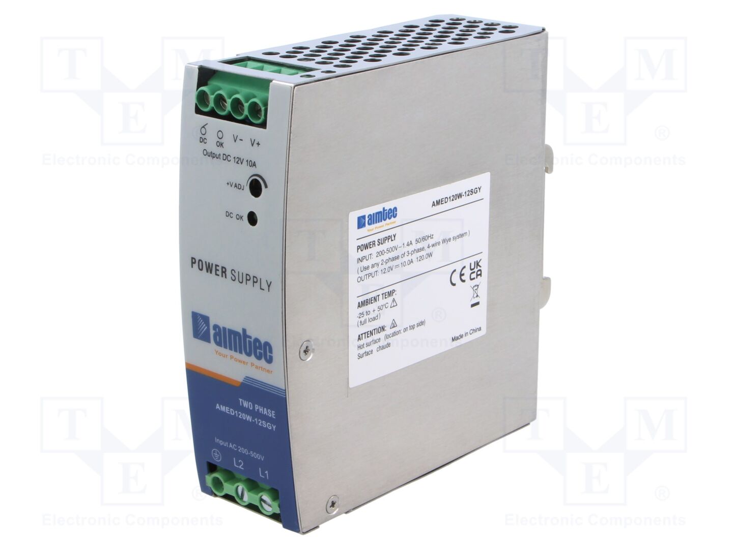 AIMTEC AMED120W-12SGY DIN-kiskokytketty kytkentävirtalähde 120W 12VDC